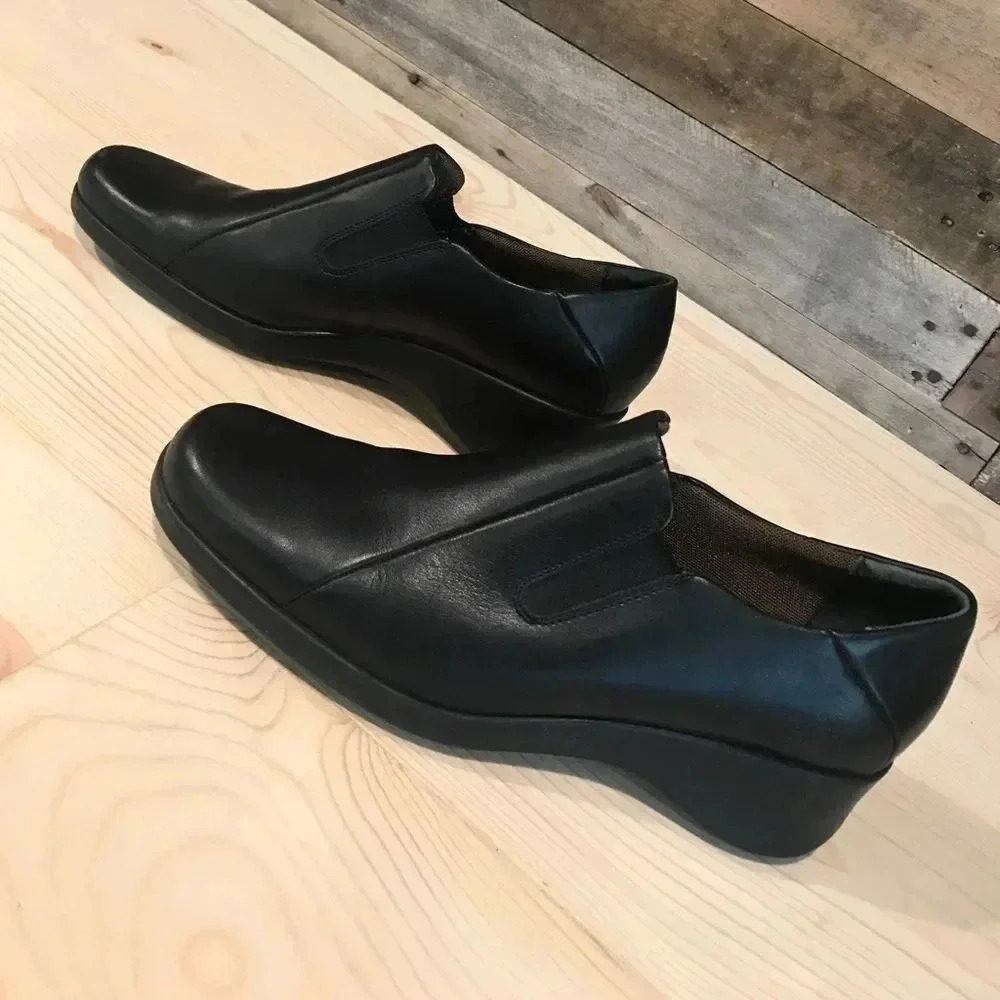Aquatalia by Marvin K Italian Leather Wedged Flats